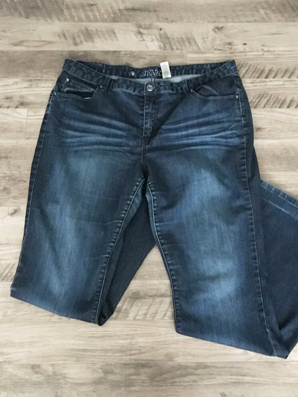 Vintage Nevada Flared Distressed Diamond Button Jeans 36W x 34L